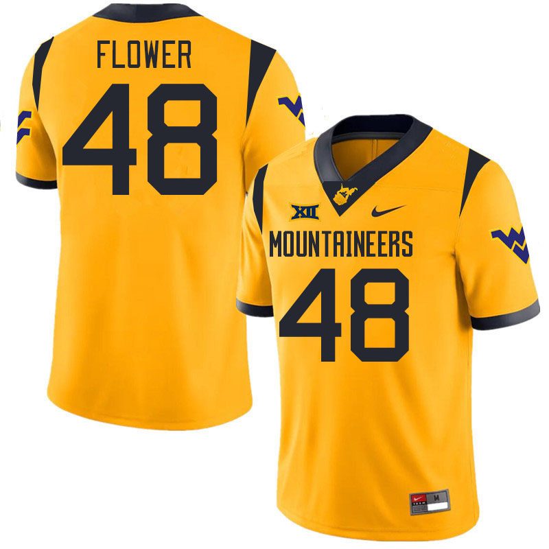 Men #48 Nate Flower West Virginia Mountaineers College 2024 New Uniforms Football Jerseys Stitched S